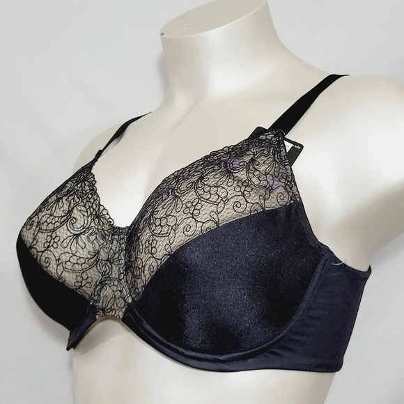 42C Bali 3438 Glamorous Back-Smoothing UW‎ Bra Black - Picture 2 of 7